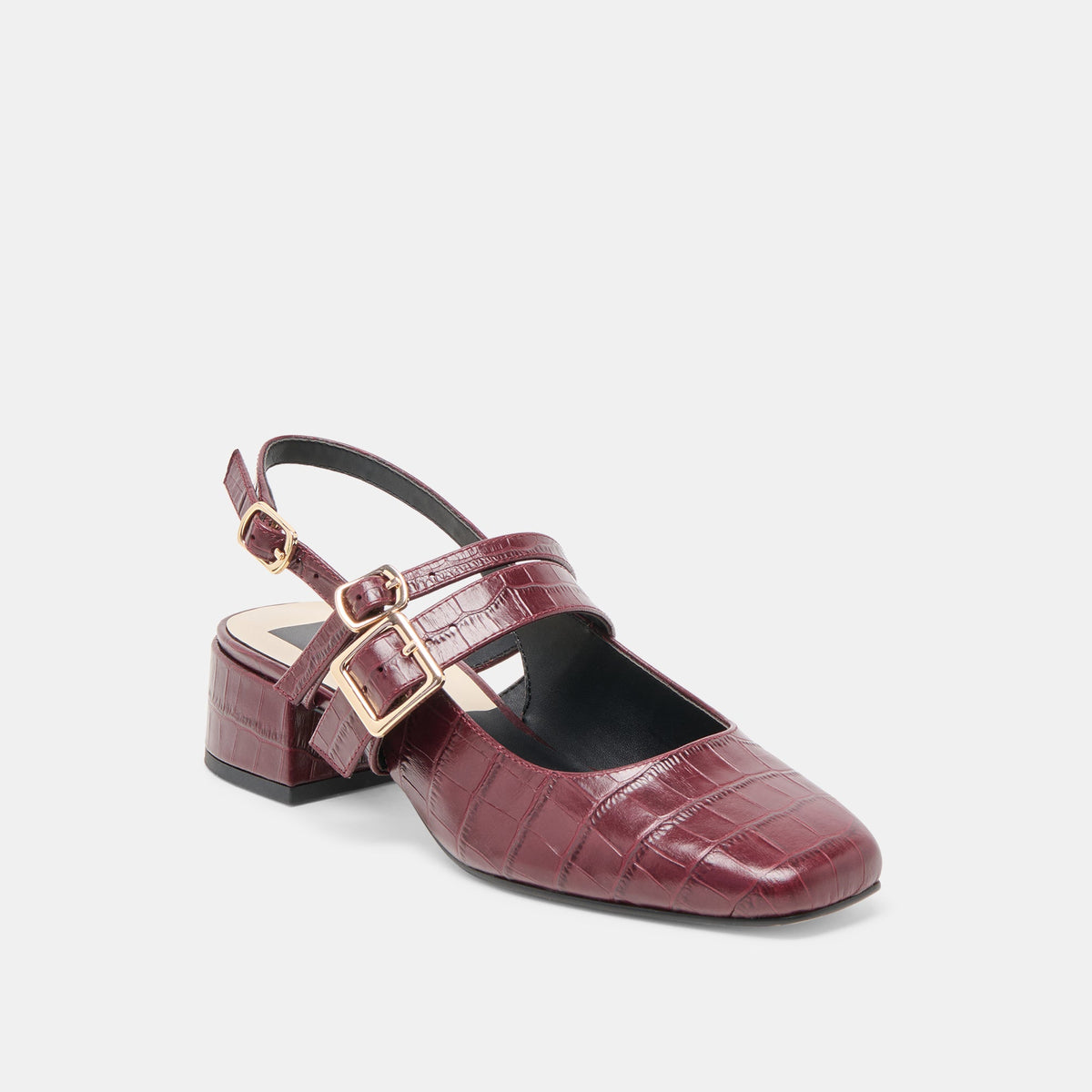 Patzy Oxblood Embossed Leather Heels | Dolce Vita Latest