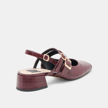 Patzy Oxblood Embossed Leather Heels | Dolce Vita Latest