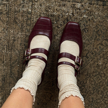 Patzy Oxblood Embossed Leather Heels | Dolce Vita Latest