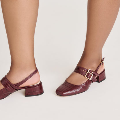 Patzy Oxblood Embossed Leather Heels | Dolce Vita Latest