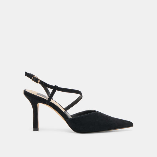 Kamra Onyx Suede Heels | Dolce Vita Deals