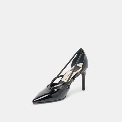 Kaine Midnight Crinkle Patent Leather Heels | Dolce Vita Signature