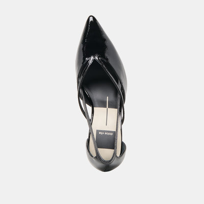 Kaine Midnight Crinkle Patent Leather Heels | Dolce Vita Signature