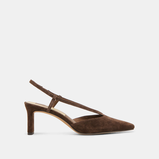Ginay Dk Brown Suede Heels | Dolce Vita Classic