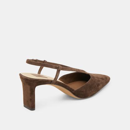 Ginay Dk Brown Suede Heels | Dolce Vita Classic