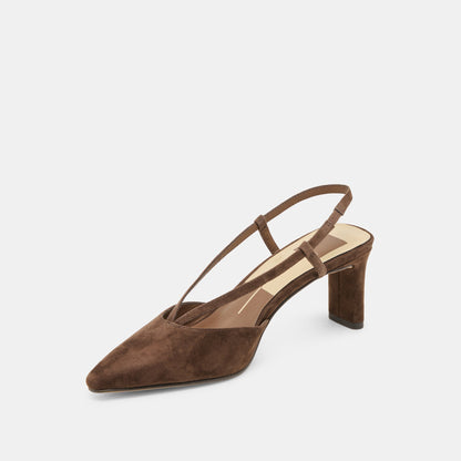Ginay Dk Brown Suede Heels | Dolce Vita Classic