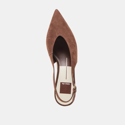Alenna Dk Brown Suede Heels | Dolce Vita Value
