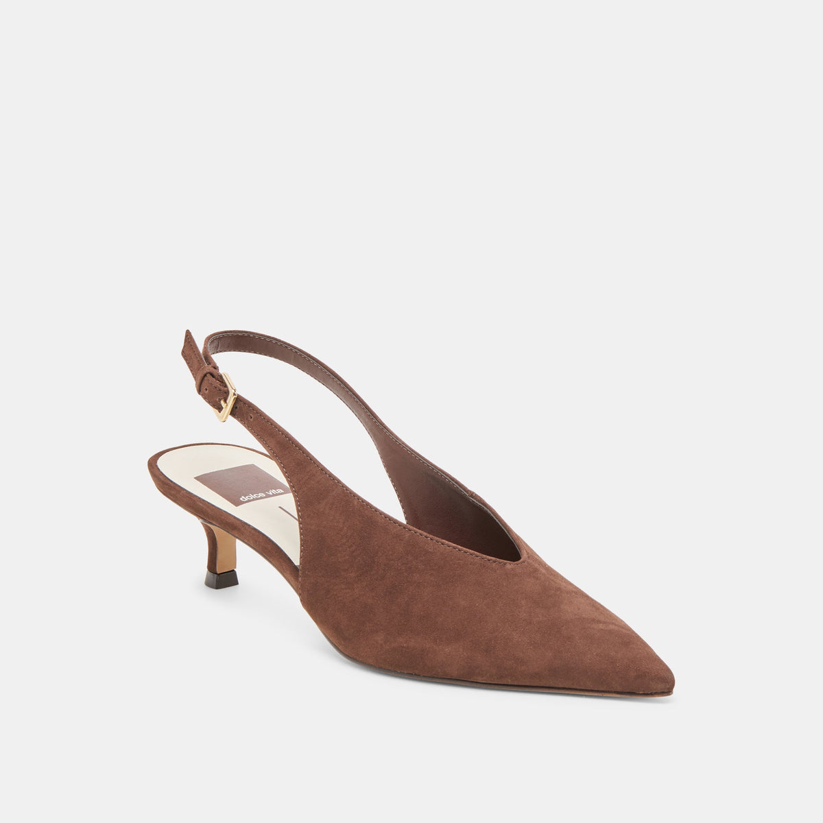 Alenna Dk Brown Suede Heels | Dolce Vita Value