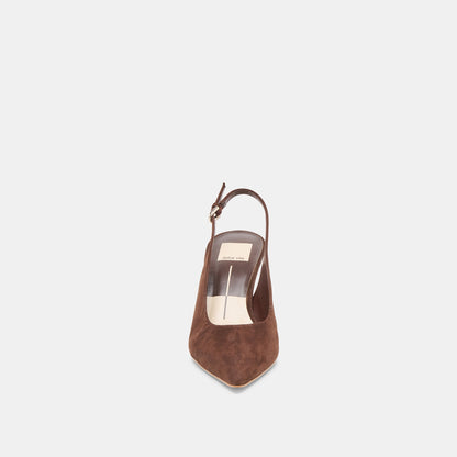 Elasi Dk Brown Nubuck Heels | Dolce Vita Signature