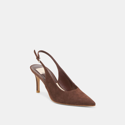 Elasi Dk Brown Nubuck Heels | Dolce Vita Signature