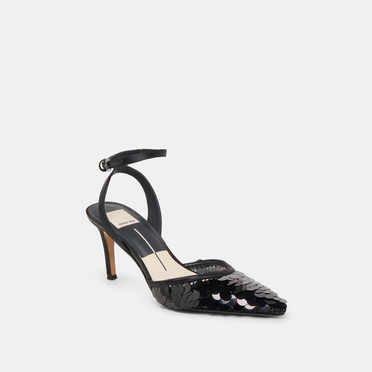 Elizza Confetti Onyx Woven Mesh Heels | Dolce Vita Discount
