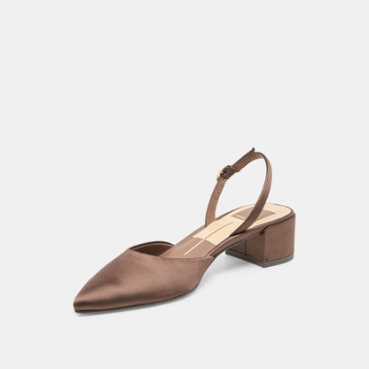 Carel Dk Brown Satin Heels | Dolce Vita Trending