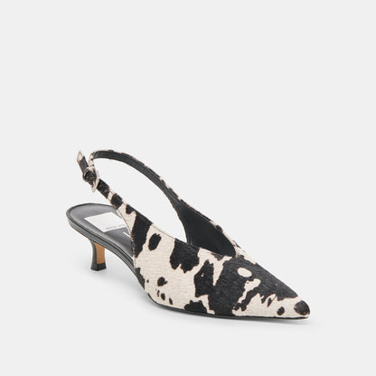 Alenna Black White Taurus Calf Hair Heels | Dolce Vita Trusted