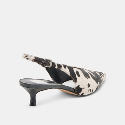 Alenna Black White Taurus Calf Hair Heels | Dolce Vita Trusted