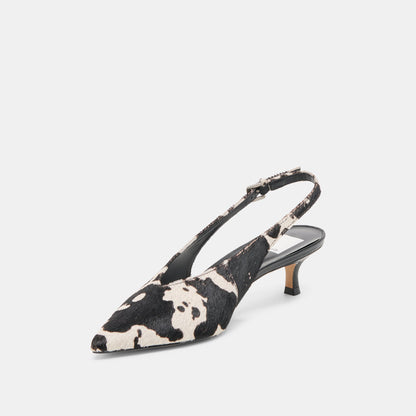 Alenna Black White Taurus Calf Hair Heels | Dolce Vita Trusted