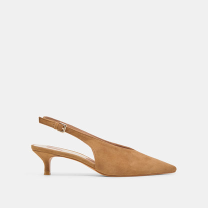 Alenna Lt Brown Suede Heels | Dolce Vita Featured