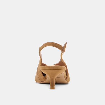 Alenna Lt Brown Suede Heels | Dolce Vita Featured