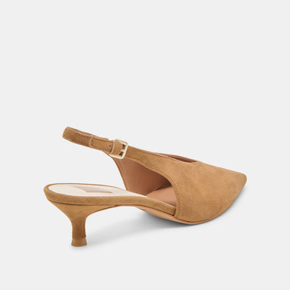 Alenna Lt Brown Suede Heels | Dolce Vita Featured