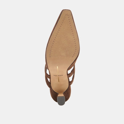Linore Dk Brown Suede Heels | Dolce Vita Classic