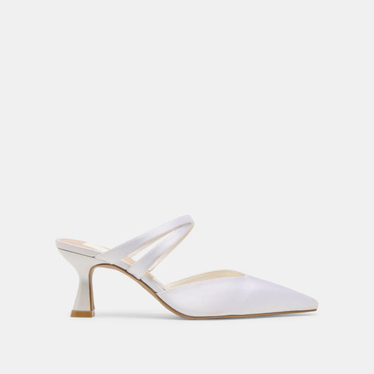 Linore True White Satin Heels | Dolce Vita Quality