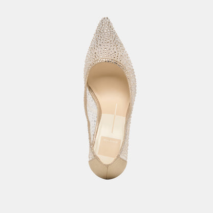 Kashe Crystal Lt Gold Mesh Heels | Dolce Vita Latest