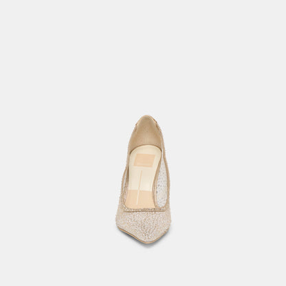 Kashe Crystal Lt Gold Mesh Heels | Dolce Vita Latest