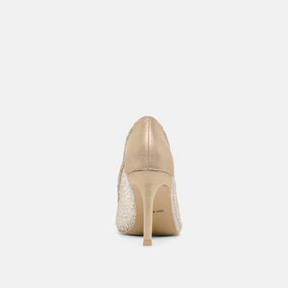 Kashe Crystal Lt Gold Mesh Heels | Dolce Vita Latest
