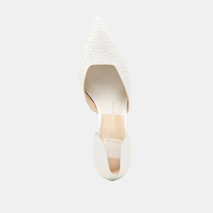 Eloy Pearl Off White Satin Heels | Dolce Vita Sale