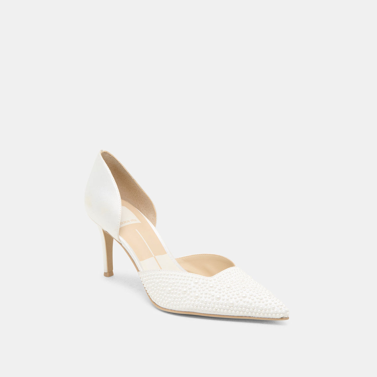 Eloy Pearl Off White Satin Heels | Dolce Vita Sale