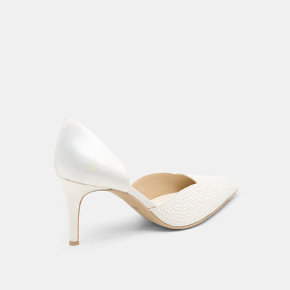Eloy Pearl Off White Satin Heels | Dolce Vita Sale