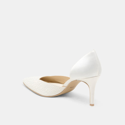 Eloy Pearl Off White Satin Heels | Dolce Vita Sale