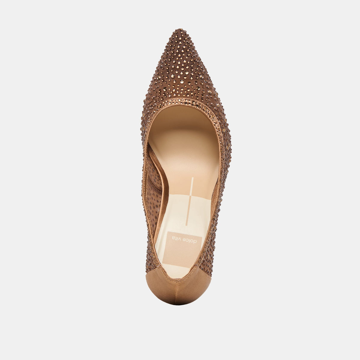 Kashe Crystal Mid Brown Mesh Heels | Dolce Vita Latest