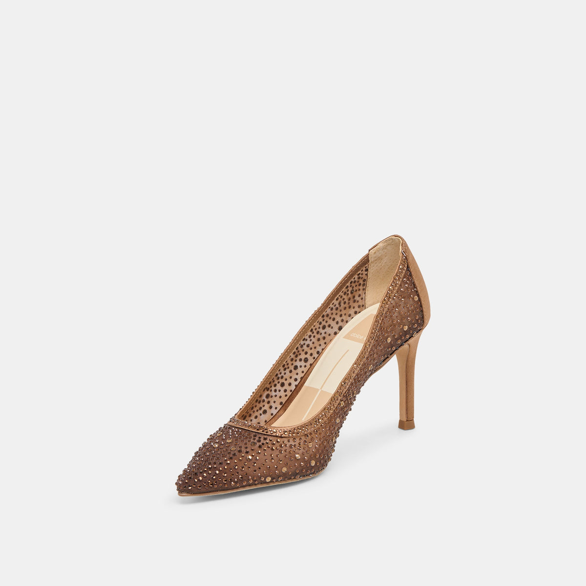 Kashe Crystal Mid Brown Mesh Heels | Dolce Vita Latest