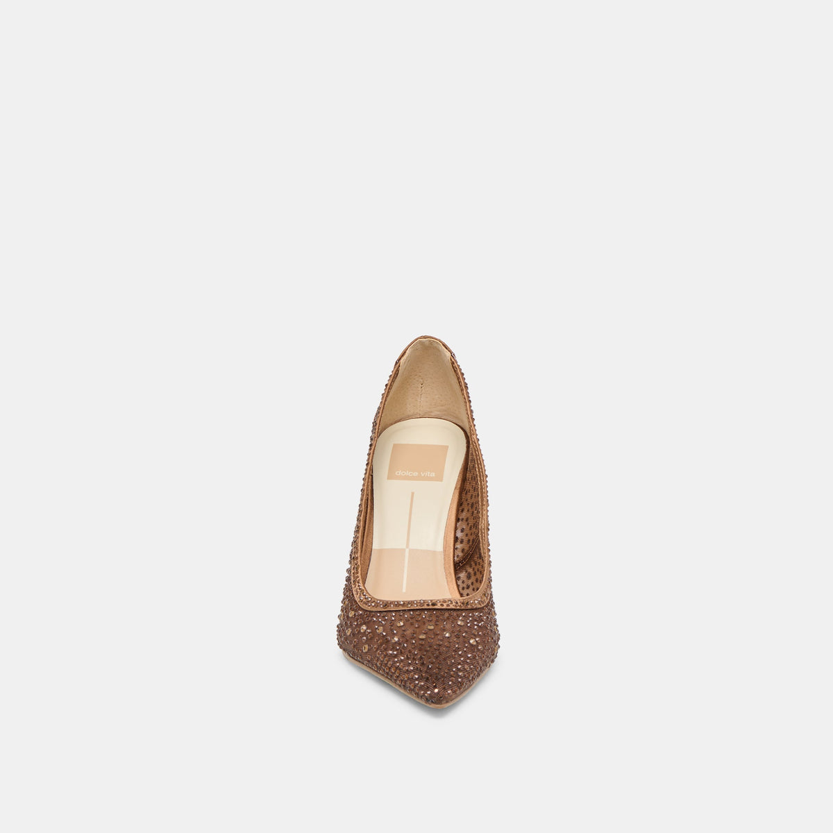 Kashe Crystal Mid Brown Mesh Heels | Dolce Vita Latest