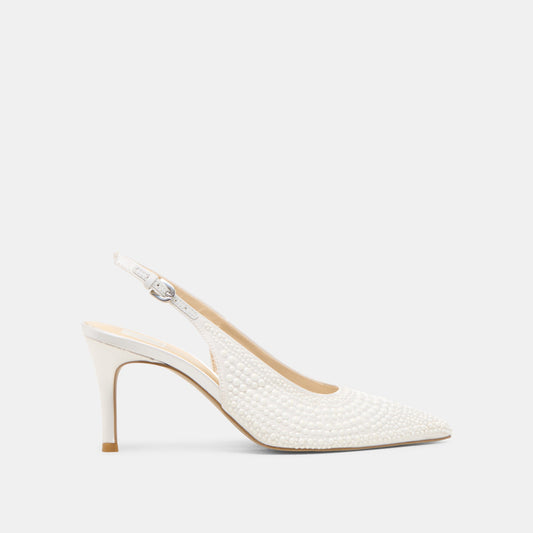 Elasi Pearl Off White Satin Heels | Dolce Vita Discount