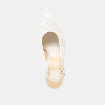 Elasi Pearl Off White Satin Heels | Dolce Vita Discount