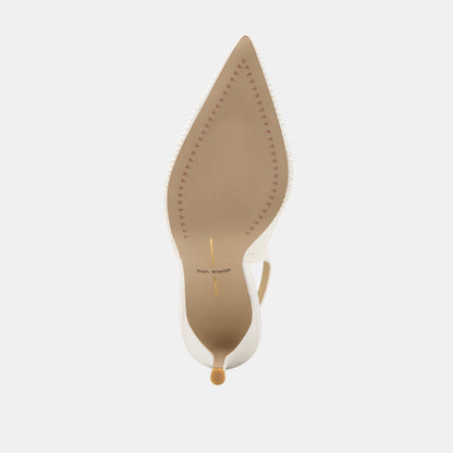 Elasi Pearl Off White Satin Heels | Dolce Vita Discount