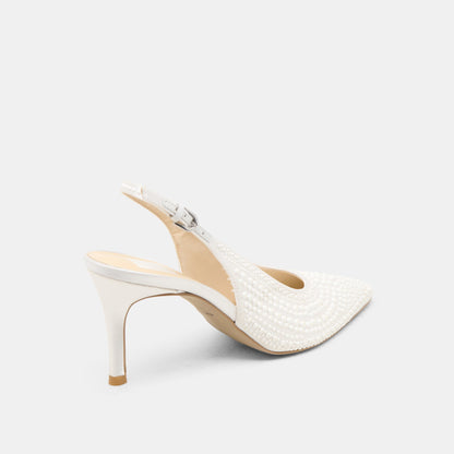 Elasi Pearl Off White Satin Heels | Dolce Vita Discount
