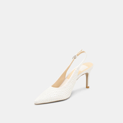 Elasi Pearl Off White Satin Heels | Dolce Vita Discount