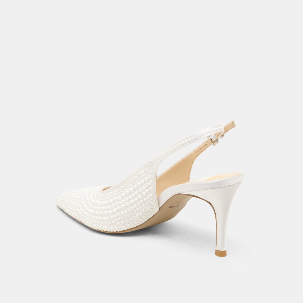 Elasi Pearl Off White Satin Heels | Dolce Vita Discount
