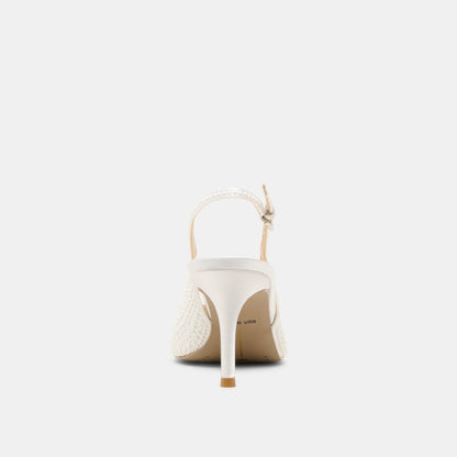 Elasi Pearl Off White Satin Heels | Dolce Vita Discount