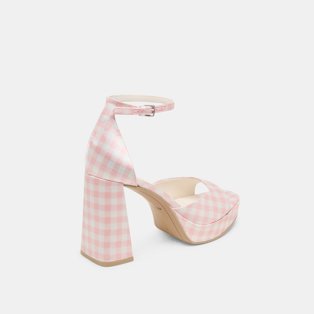 Pandro X Byrdie Golf Pink Plaid Gingham Wide Heels | Dolce Vita Trending