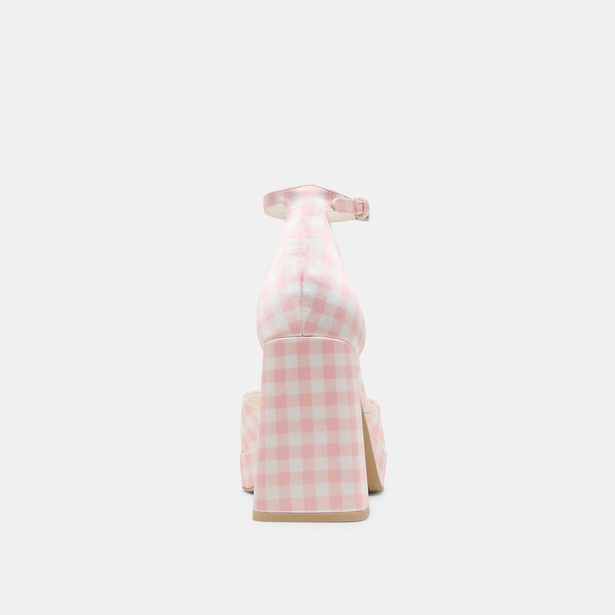 Pandro X Byrdie Golf Pink Plaid Gingham Wide Heels | Dolce Vita Trending