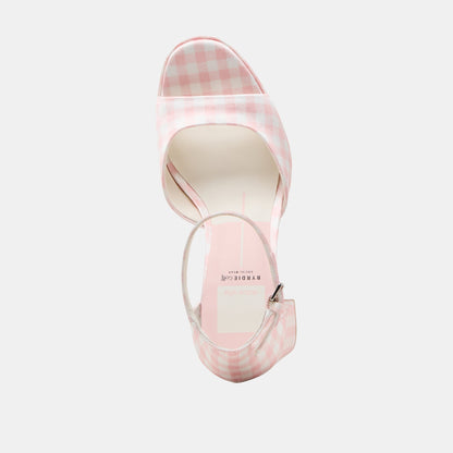 Pandro X Byrdie Golf Pink Plaid Gingham Wide Heels | Dolce Vita Trending