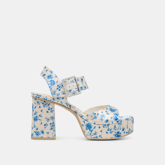 Bobby Pearl Blue Floral Satin Heels | Dolce Vita Discount