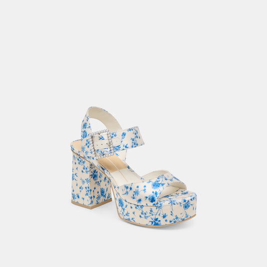 Bobby Pearl Blue Floral Satin Heels | Dolce Vita Discount