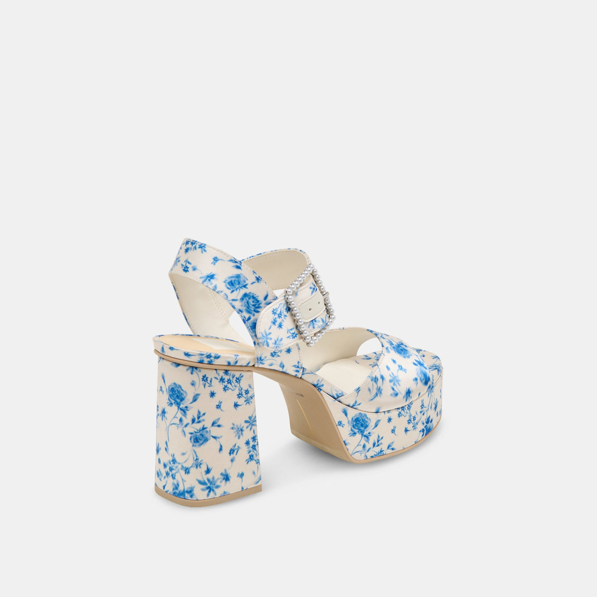 Bobby Pearl Blue Floral Satin Heels | Dolce Vita Discount