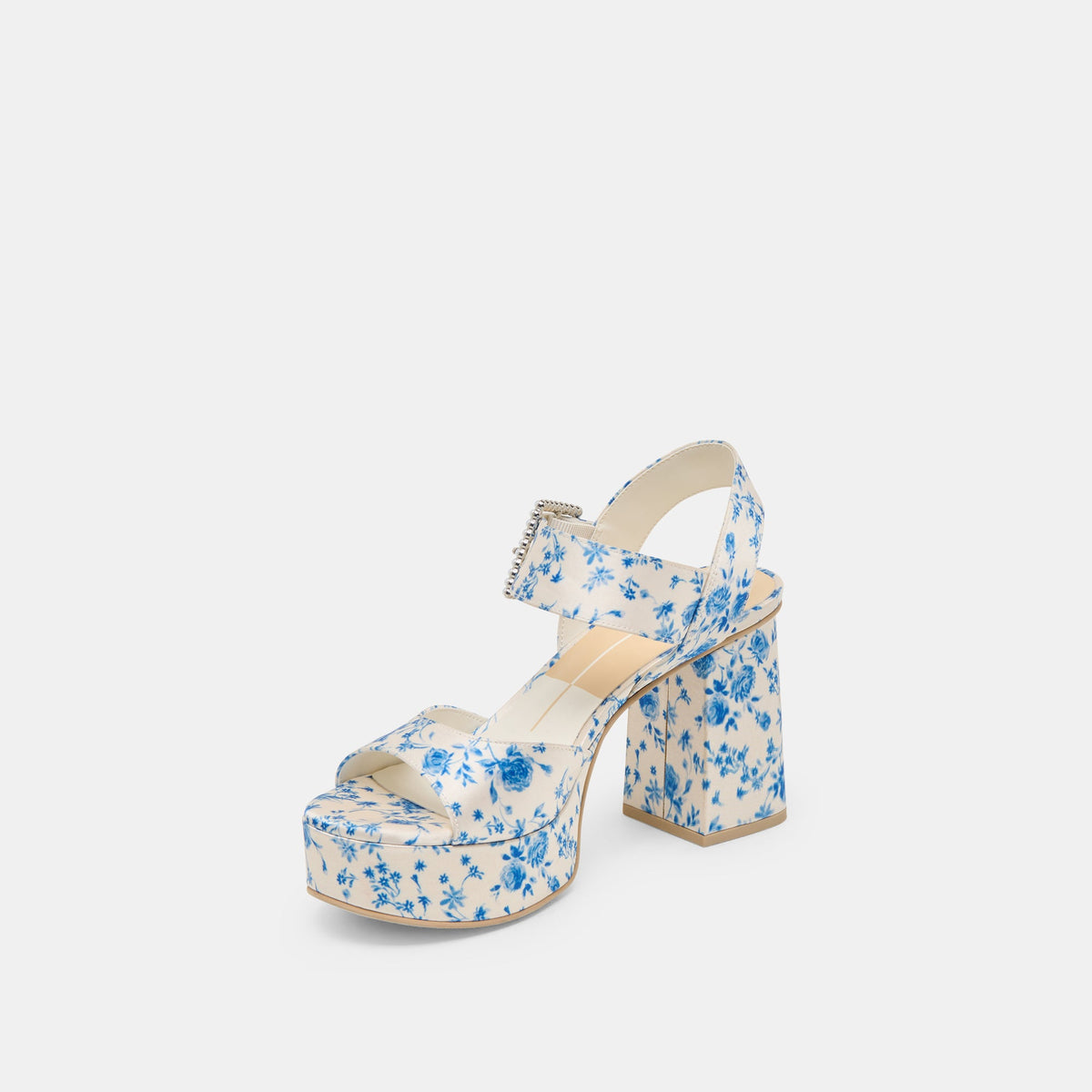 Bobby Pearl Blue Floral Satin Heels | Dolce Vita Discount
