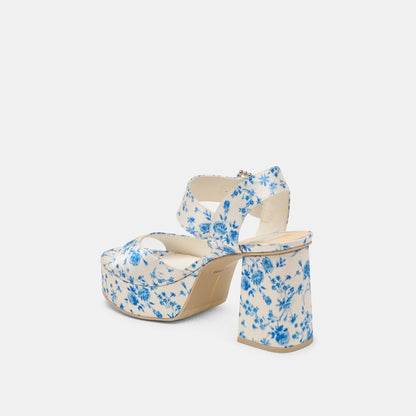 Bobby Pearl Blue Floral Satin Heels | Dolce Vita Discount