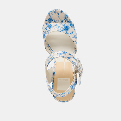 Bobby Pearl Blue Floral Satin Heels | Dolce Vita Discount